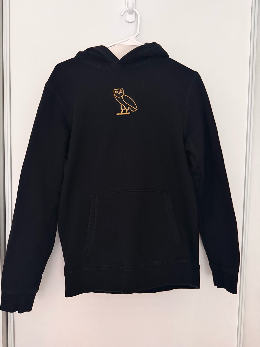 OVO Signature Black Hoodie with Gold Owl Patch